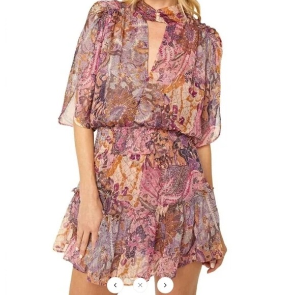 Misa Floral Chiffon Keyhole Dress - Picture 11 of 11